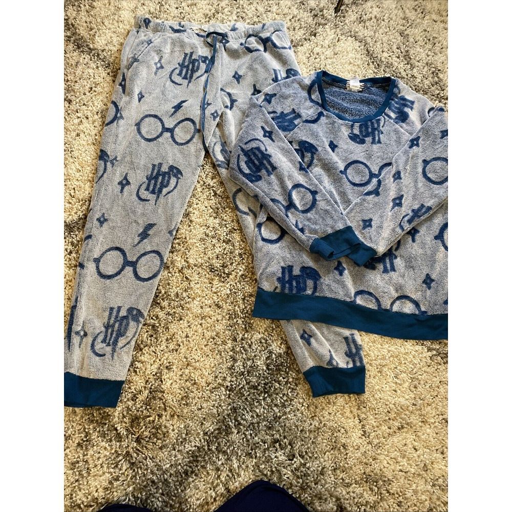WIZARDING‎ WORLD OF HARRY POTTER Women's Teal SOFT THICK PAJAMA SET LARGE